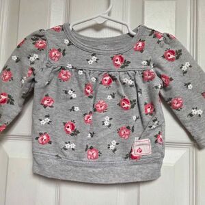 Girls Just One You size 6 month gray floral sweatshirt new